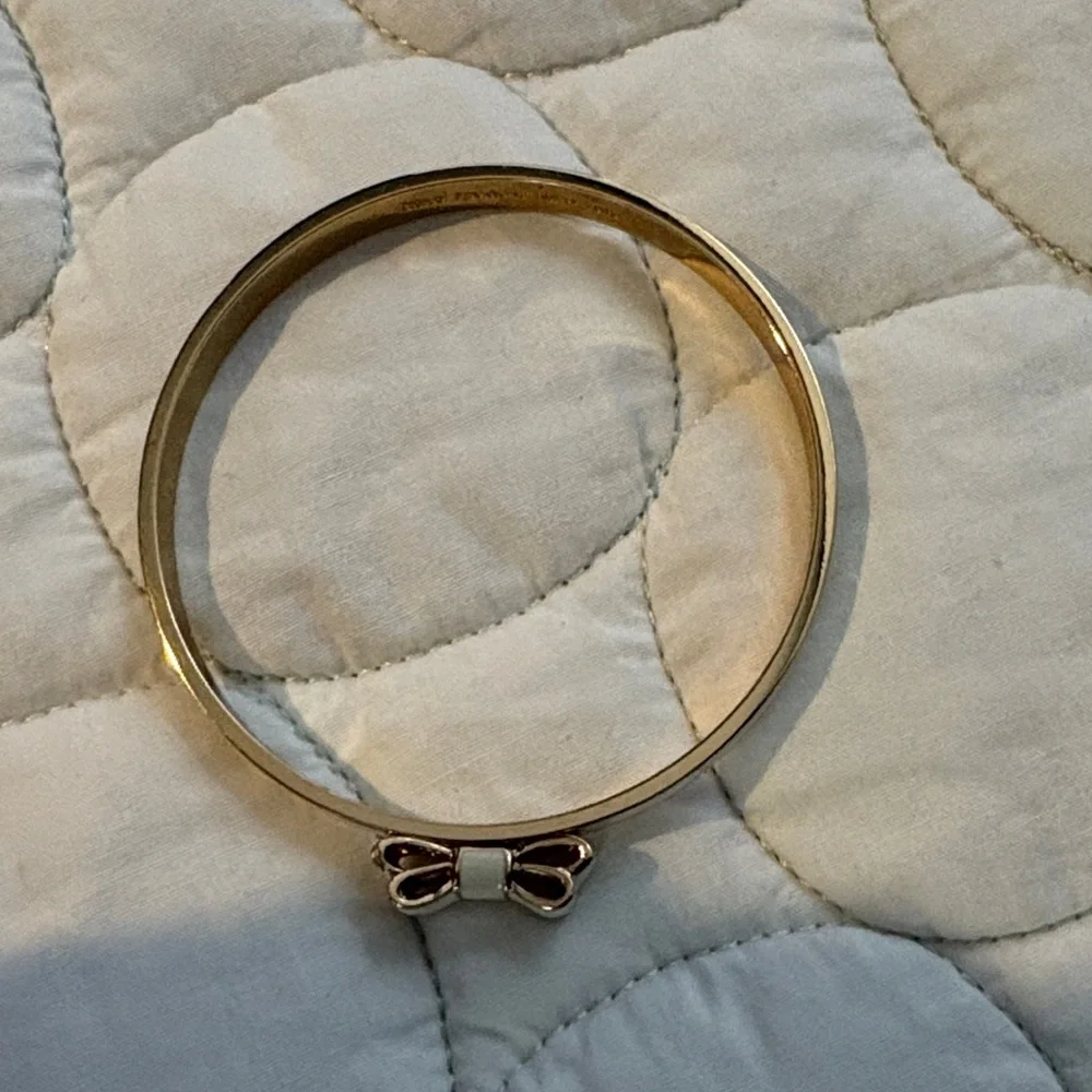 Gold Bow Bangle Bracelet - Picture 4 of 4